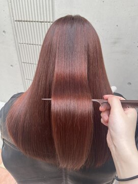 スーリール 小倉店(Sourire) ロング : 艶感レッドブラウン : 50代