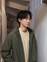 メンズカット バイ ソイクフ(メンズカット by SOY-KUFU) センターパートニュアンスパーママッシュメンズ