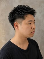 キリ 逗子(kiri) 逗子葉山アップバングスパイキーショートフェードツーブロ眉R134