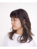インナーカラー/パーマ/ミディアム