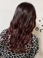 ヘアーアンドスパソシット(HAIR&SPA SOCIT) モテ巻きロング×シャイニーレッドグラデーション