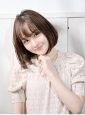 内巻きに入るワンレンボブ♪