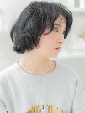 モッズヘア 上尾西口店(mod's hair) オン眉黒髪小顔くせ毛風ショートマッシュボブa上尾20代30代40代