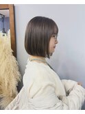 ぷつっとボブ/ナチュラルハイライト/グレージュカラー/ミニボブ