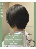 大人ショート×シアーカラー