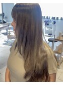 黒髪/グレージュカラー/オリーブベージュ/ロングレイヤー/北千住