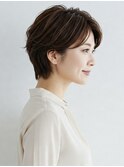40代/50代/60代ひし形小顔ショートボブ絶壁解消白髪ぼかし△20