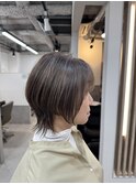 ショートウルフ40代50代白髪ぼかし白髪染め博多