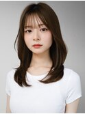☆レイヤーカット毛先ワンカールくせ毛風カール薄めバングデジパ