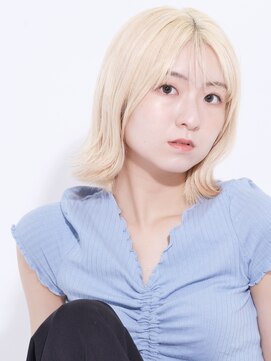 デイジー インデックスヘア 大島店(DAISY index hair) ホワイトブロンド/インナーカラー/ホワイトベージュ/外ハネボブ