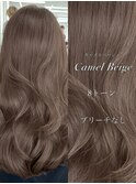 キャメルベージュ　ブリーチなし　レイヤーカット　海外風