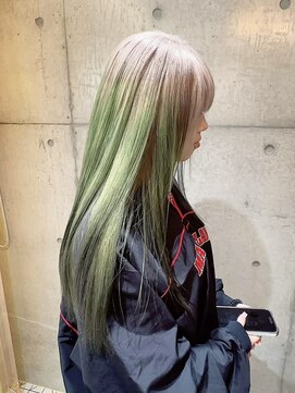 イリス 名古屋 名駅(Iris) ルーツカラー「ミルクティー+グリーン」