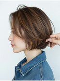 白髪ぼかし似合わせ/大人ショート/前下がりボブ/8