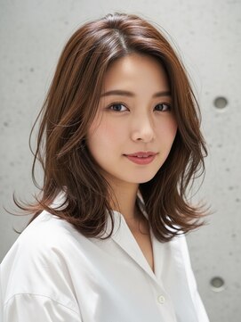 フルショウ 苦楽園店(FURUSHO) ココアブラウン/ウォームブラウン/韓国巻きミディアムレイヤー