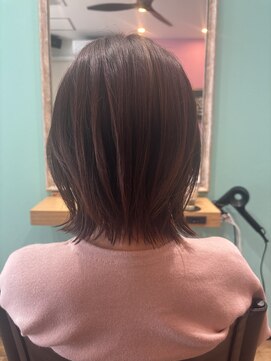 ヘアー ギャラリー ルピ(hair gallery Rupi) 外ハネ×ピンクベージュ×うるつや