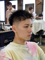 ワンワンオー バーバーショップ 博多店(@110 BARBER SHOP) フリックパーマジェントルショートマレットヘアウォーリアカット