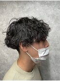波巻きスパイラル 波巻きパーマ マッシュ ツーブロック/メンズ
