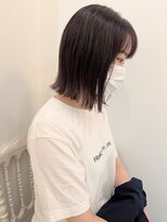 エフ ヘアーアンドリラクゼーション(F. hair & relaxation) 20代30代梅田中崎町切りっぱなしボブピンクラベンダーカラー