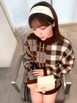 ノク(nok)&nbsp;丸みバング_グレージュカラーココアベージュボブウルフ