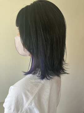 【石橋/ハイライトカラー】インナーカラー白髪ぼかしハイライト