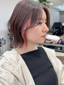 グラフ 銀座(GRAFF) イヤリングカラーボブインナーカラーくびれヘア
