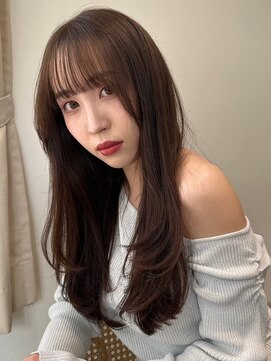 ノイカーム(noi Calm) 顔周りレイヤーカットくびれヘアミルクティーベージュカラー