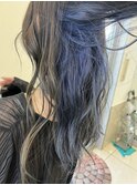 ブルーシルバー×インナーカラー