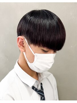 エルマーク 茨木(L-MARK) 黒髪マッシュナチュラルマッシュメンズヘア韓国ツーブロック