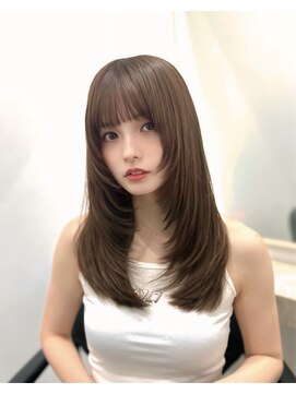 ディジョン 自由ヶ丘(Dijon) 韓国顔まわりレイヤーカットグレージュオリーブベージュブラウン