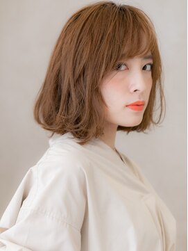 カバーヘア ブリス 志木南口駅前店(COVER HAIR bliss) オレンジベージュゆるふわ外ハネ小顔ミニマルボブX志木30代40代