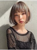 ボブ レイヤー 顔周りレイヤー 小顔カット 透明感カラー