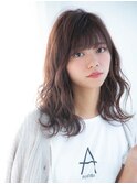 大人かわいいウェーブパーマふわミディアム