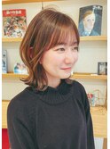 大人可愛い20代30代40代小顔ウルフレイヤーボブ丸みショートボブ