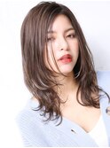 大人可愛い小顔美髪ツヤ髪くすみブラウン似合わせカットA1
