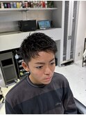 メンズビジネスアップバングツーブロックパーマF