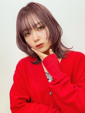 トルネード(TORNADO) 外ハネウルフ フェイスレイヤー  ピンクバイオレットt1130