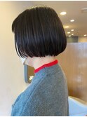 ツヤ◎丸みが可愛い前上がりミニボブ