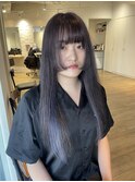 韓国 姫カット インナーカラー