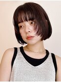 Say.フェイスレイヤーボブぱっつん前髪黒髪縮毛矯正表参道青山
