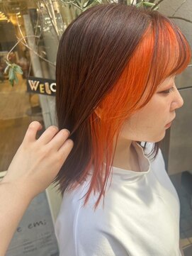 ネオリーブエム(Neolive em;) インナーカラー　アプリコットオレンジ