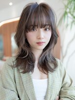 大人かわいい／20代30代/くびれ巻き／バングカット／レイヤー