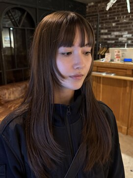 ノラ ヘアーサロン(NORA HAIR SALON) 顔まわりのデザインカット赤みブラウンカラー