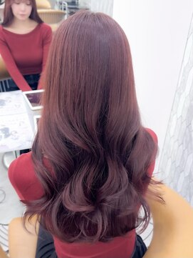 ロンド ブランシュ 錦糸町北口(Lond blanche) ミニウルフチェリーブラウンブリーチなしレイヤー韓国前髪