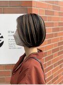 【117hairgarage】デザインカラー_シンプルボブ