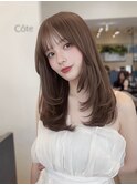 美髪レイヤーカット/顔まわりレイヤー/くびれロングレイヤー