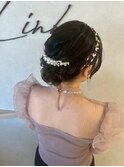 シニヨン/シニヨンアレンジ/結婚式アレンジ/ヘアセット/平塚