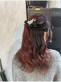 結婚式前ヘアセット/ハーフアップ/ヘアアレンジ