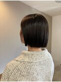 ブリーチなしラベンダーグレージュ・切りっぱなしボブ