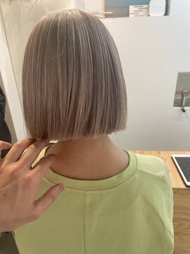  fit stand 千葉/ショートボブ/カット/パーマ/ダブルカラー/トリートメント/縮毛矯正 イメチェン/ピンクベージュ/アンブレラカラー[千葉]