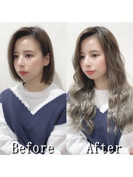 エクステ専門店あるじゃんすー 小倉店 グレージュ#シールエクステ#デザインカラー#ロングヘア#小倉